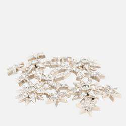 Pre Owned Chanel Star Rhinestone Brooch Gold Plated Rhinestone