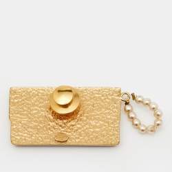 Pre Owned Chanel CC Bag Gold Tone Pin Brooch