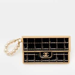 Pre Owned Chanel CC Bag Gold Tone Pin Brooch