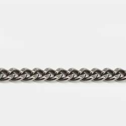 Pre Owned Chanel CC Faux Pearl Beads Gunmetal Tone Necklace