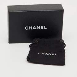 Pre Owned Chanel CC Faux Pearl Beads Gunmetal Tone Necklace