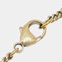 Pre Owned Chanel Chain Pendant Necklace Artificial Pearl Gold