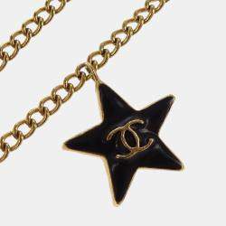 Pre Owned Chanel Gold Star Pendant Necklace