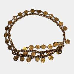 Pre Owned 93P Vintage Layered Coin Medallion Double Chain Belt (90cm)