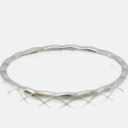 Pre Owned Chanel Coco Crush Mini Silver 18K White Gold  Band Ring 