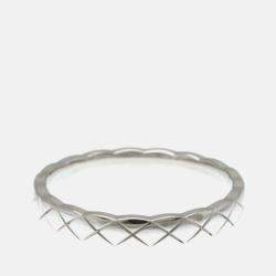 Pre Owned Chanel Coco Crush Mini Silver 18K White Gold  Band Ring 