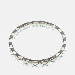 Pre Owned Chanel Coco Crush Mini Silver 18K White Gold  Band Ring 