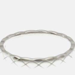 Pre Owned Chanel Coco Crush Mini Silver 18K White Gold  Band Ring 