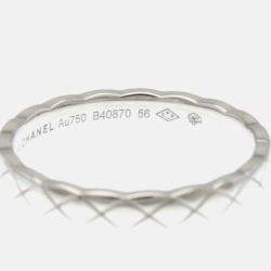 Pre Owned Chanel Coco Crush Mini Silver 18K White Gold  Band Ring 