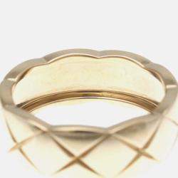 Pre Owned Chanel Coco Crush Medium Size Pink Gold 18K Band Ring Pink Gold