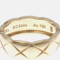 Pre Owned Chanel Coco Crush Medium Size Pink Gold 18K Band Ring Pink Gold