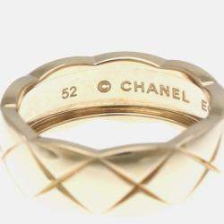 Pre Owned Chanel Coco Crush Medium Size Pink Gold 18K Band Ring Pink Gold
