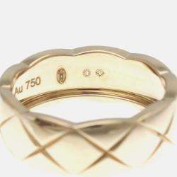 Pre Owned Chanel Coco Crush Medium Size Pink Gold 18K Band Ring Pink Gold