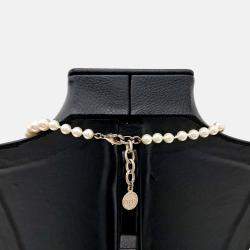 Pre Owned Chanel 100th Anniversary Pearl Logo Necklace