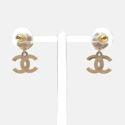 Pre Owned Chanel Gold Tone Metal Earrings
