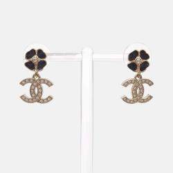 Pre Owned Chanel Gold Tone Metal Earrings