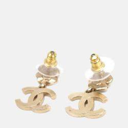 Pre Owned Chanel Gold Tone Metal Earrings