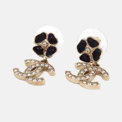 Pre Owned Chanel Gold Tone Metal Earrings
