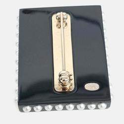 Pre Owned Chanel Black & White brooch