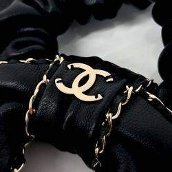 Pre Owned Chanel Black hair scrunchie