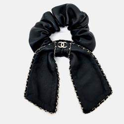 Pre Owned Chanel Black hair scrunchie