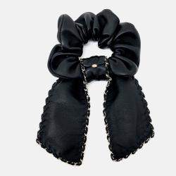 Pre Owned Chanel Black hair scrunchie