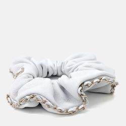 Pre Owned Chanel White hair scrunchie