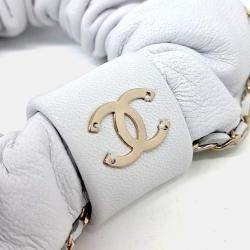 Pre Owned Chanel White hair scrunchie