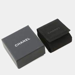 Pre Owned Chanel Cc Logo Earrings Champagne Gold Metal Faux Pearl Rhinestone