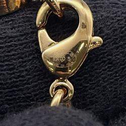 Pre Owned Chanel Cc Logo Rhinestone Necklace Pink/Gold Gold Plated Rhinestone