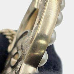 Pre Owned Chanel Cc Logo Necklace Metal Faux Pearl Rhinestone