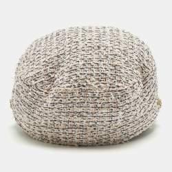 مملوكة مسبقًا Chanel Pink Leather Trim Tweed Cap S