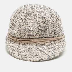 مملوكة مسبقًا Chanel Pink Leather Trim Tweed Cap S
