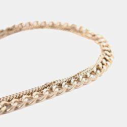 Pre Owned Chanel 2018 Gold Toned Multi-strand Chain Crystal Embellished CC Pendant Necklace