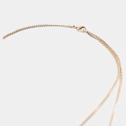 Pre Owned Chanel 2019 Gold Toned Rainbow Crystal CC Necklace