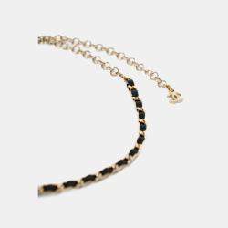 Pre Owned قلادة شانيل شوكر سي سي كريستال لون فضي ٢٠٢٣