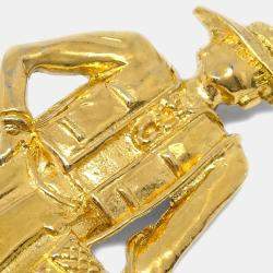 مملوكة مسبقًا Chanel Gold Mademoiselle Brooch Pin