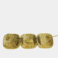 مملوكة مسبقًا بروش دبوس شانيل ثلاثة سي سي ذهب