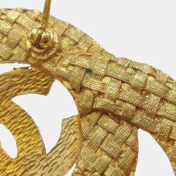 Pre Owned دبوس بروش شانيل ذهبي