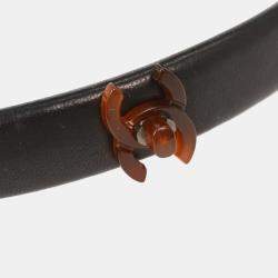 مملوكة مسبقًا طوق رأس شانيل أسود بإغلاق ملتوي للإكسسوارات الشعرية