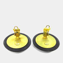 مملوكة مسبقًا أقراط شانيل كليب أون ذهب أسود