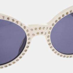 مملوكة مسبقًا Chanel Sunglasses Eyewear Black White Rhinestone Small