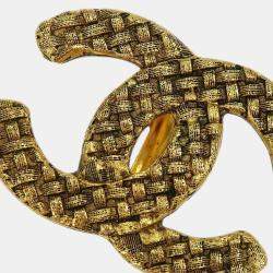 Pre Owned Chanel Gold CC Earrings Clip-On