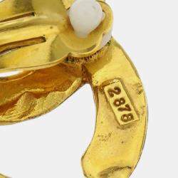 Pre Owned Chanel Gold CC Earrings Clip-On