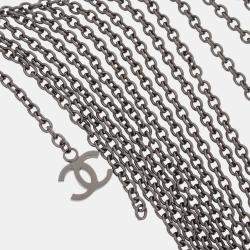مملوكة مسبقًا Chanel Fringe Chain Necklace Silver