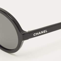 مملوكة مسبقًا Chanel Black 5522 U CC Frame Round Sunglasses