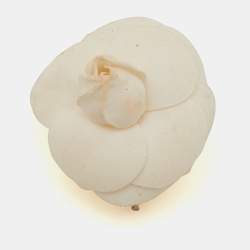 Pre Owned Chanel Ivory Camellia Flower Pin Brooch