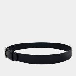 مملوكة مسبقًا Chanel Black leather logo belt