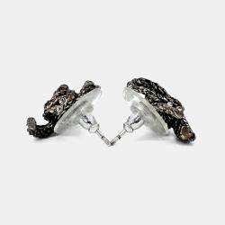 Pre Owned Chanel metal logo earrings