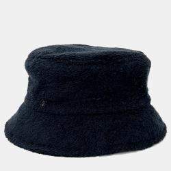 مملوكة مسبقًا قبعة شانيل سوداء تيري بشكل دلو